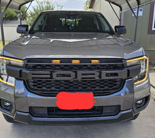 Raptor style grille with LEDs for the 2024 to 2026 Ford Ranger