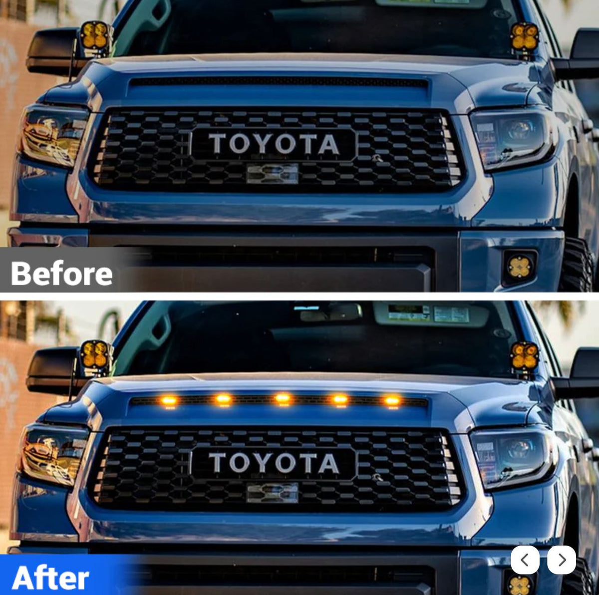 2014-2021 Toyota Tundra hood scoop mesh vent grille with LEDs