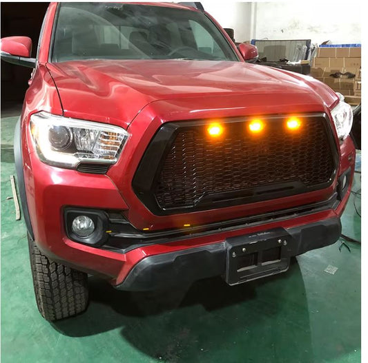 Mesh grille with amber LEDs for the 2016 to 2023 Toyota Tacoma