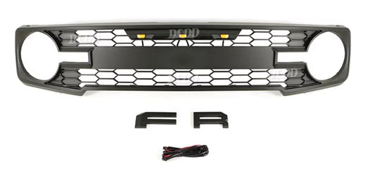 Raptor style grille with integrated LEDs for the 2022 and newer Ford Bronco