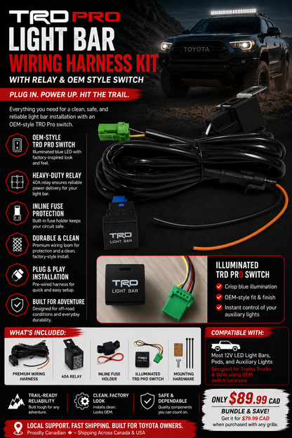TRD Pro Light Bar Wiring Harness Kit with OEM-Style Switch